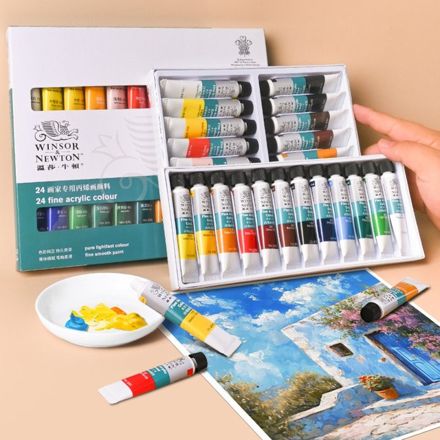 Winsor & Newton Acrylfarben-Set Multicolor, 24 x 10 ml für Leinwand, Holz, Stoff und Papier - Bild 1
