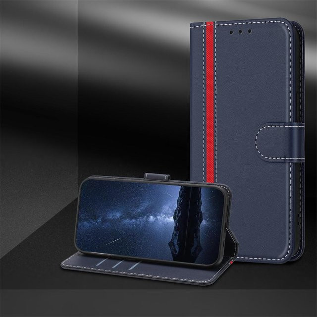 Lederhülle Flip-Portemonnaie für Samsung Galaxy A-Serie in Blau - Bild 1