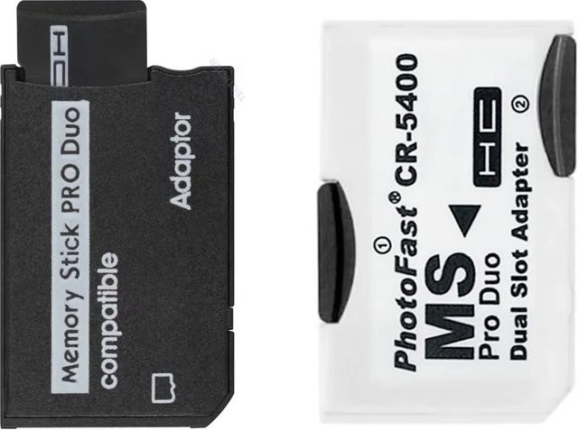 TECTINTER PSP Kartenleser und Adapter für SD, SDHC und TF zu Memory Stick Pro Duo, Schwarz - Bild 1