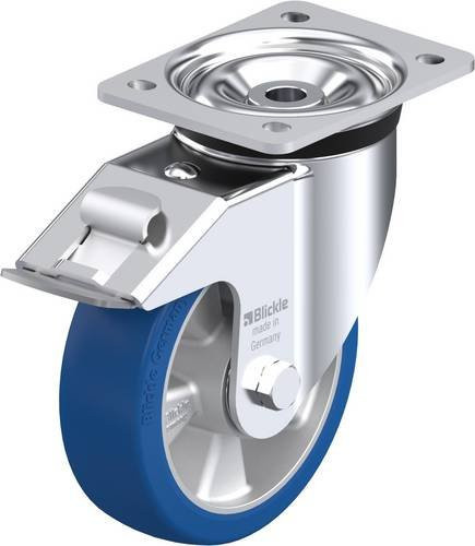 Blickle Lenkrolle LK-ALBS 160K-FI mit Feststeller in Silber, Rad-Durchmesser: 16 cm, Tragfähigkeit: 580 kg - Bild 1