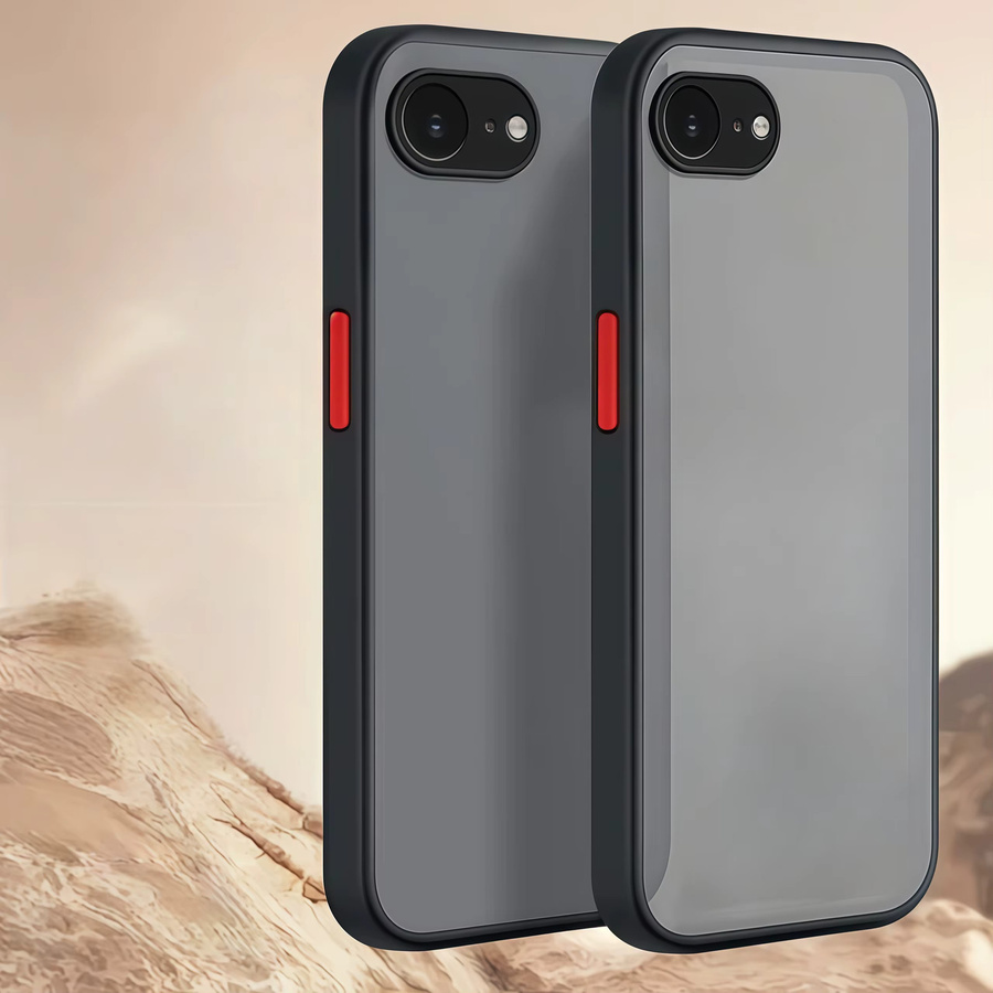 Stoßfeste iPhone 16e Schutzhülle mit mattem Hautgefühl in Transparent, Blau oder Schwarz - Bild 1