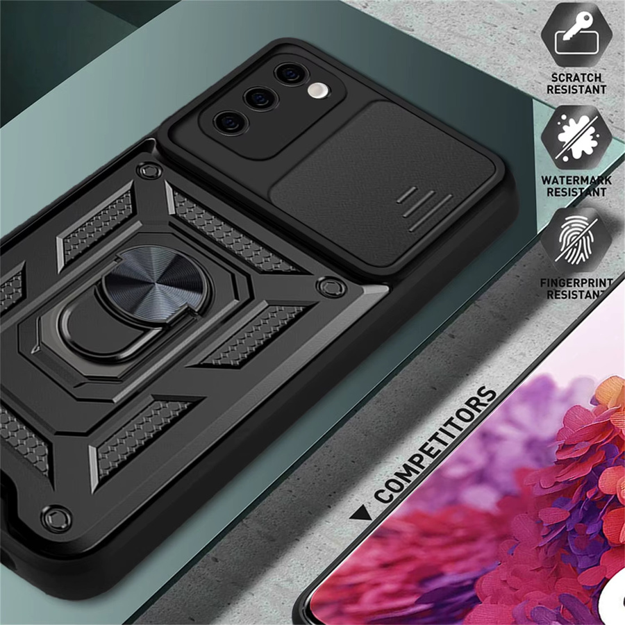 Magnetische Ring Halter Schutzhülle für Samsung Galaxy S20 FE in Schwarz und Grün - Bild 4