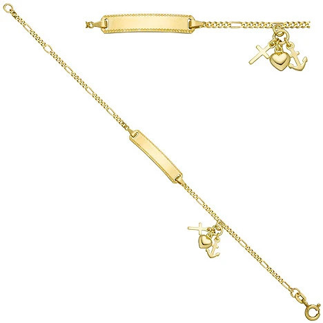 Colfem Armband 925 Silber gold vergoldet, diamantiert, 16 cm, Unisex - Bild 1