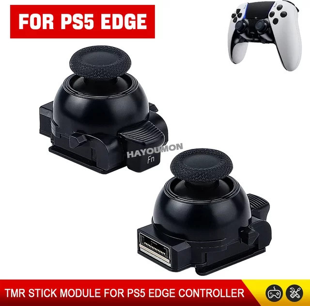 HeroAngel Ersatz TMR Elektromagnetischer Joystick für PS5 Edge Controller, Driftfreier 3D-Analogsensor mit Daumenstick-Kappe, Schwarz - Bild 1