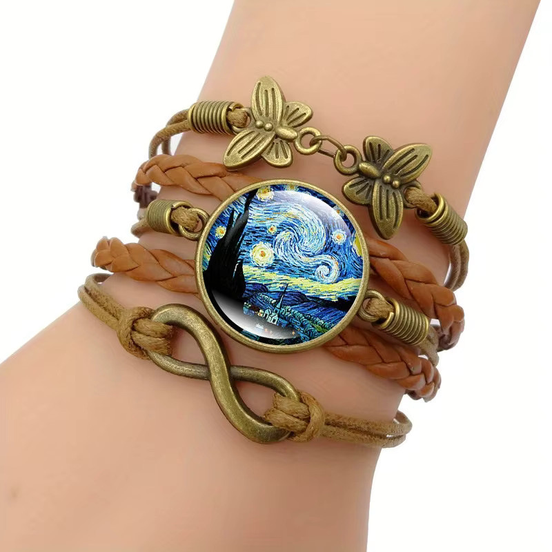 konminry Armband, Bronze, Leder, Damen, Vintage, Bunt - Bild 3