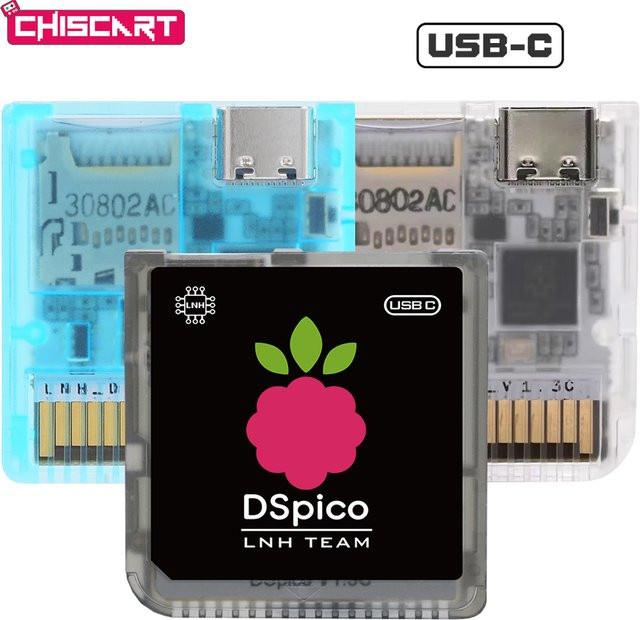 Chiscart DSpico USB-C Gamecartridge für NDS, NDSL, DSi und 3DS Konsolen in Transparent - Bild 1