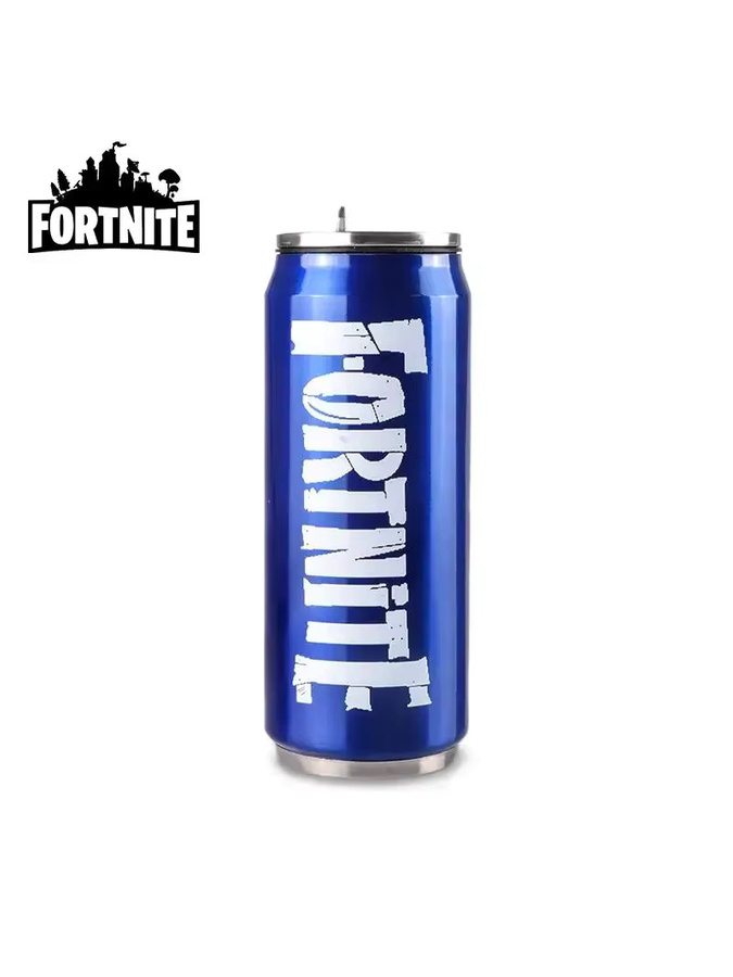 Fortnite Wasserbecher mit Strohhalm aus Edelstahl in Blau, 450 ml - Bild 4