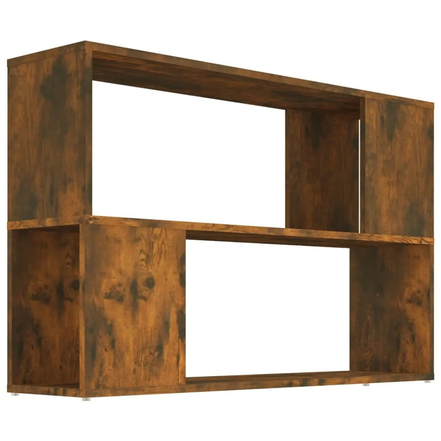vidaXL Bücherregal in Räuchereiche, modern Wandregal aus MDF, Braun, B: 100 cm, T: 24 cm, H: 63 cm - Bild 2