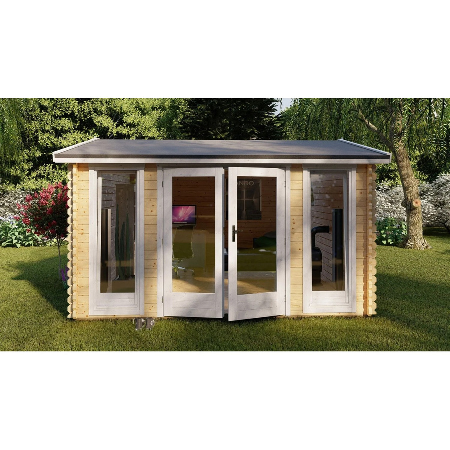 Finn Art Blockhaus York 12 Gartenhaus aus Holz in Braun mit 40mm Wandstärke und 18mm Fußboden, B/T: 400 x 300 cm - Bild 2