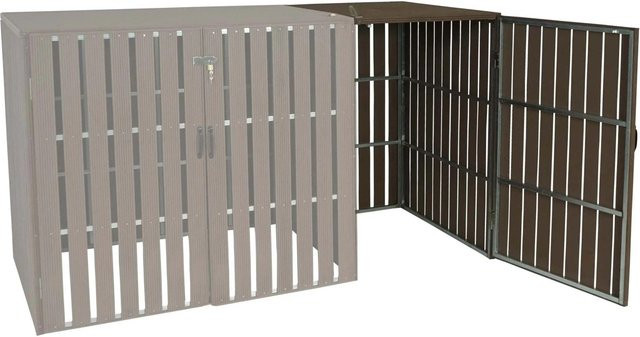 Proregal XL WPC-Mülltonnenverkleidung Erweiterung in Braun aus WPC und verzinktem Stahl, H x B x T: 115 x 76 x 100 cm - Bild 1