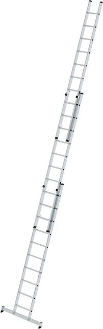 PROREGAL Sprossen-Schiebeleiter 3-teilig mit Traverse, Farbe: Silber, 3 x 10 Sprossen - Bild 1