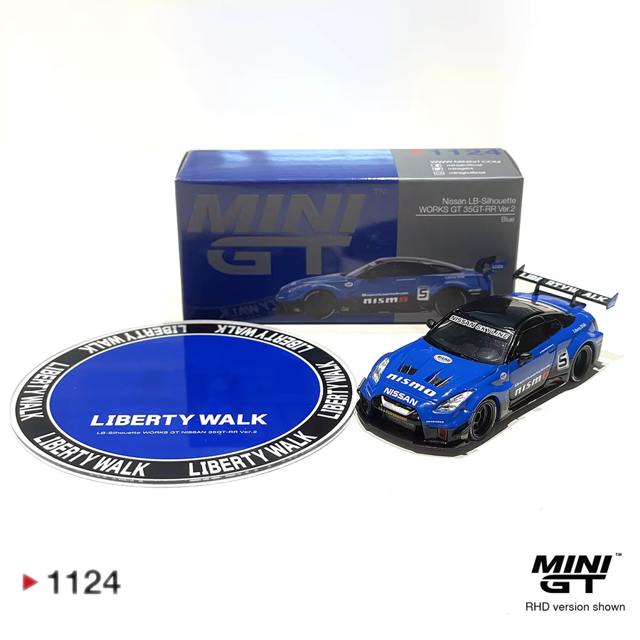 MINIGT LBWK LB Silhouette WORKS GT NISSAN 35 GT RR Ver.2, Druckgussautomodell, 1:64, Blau, ab 14 Jahren - Bild 2