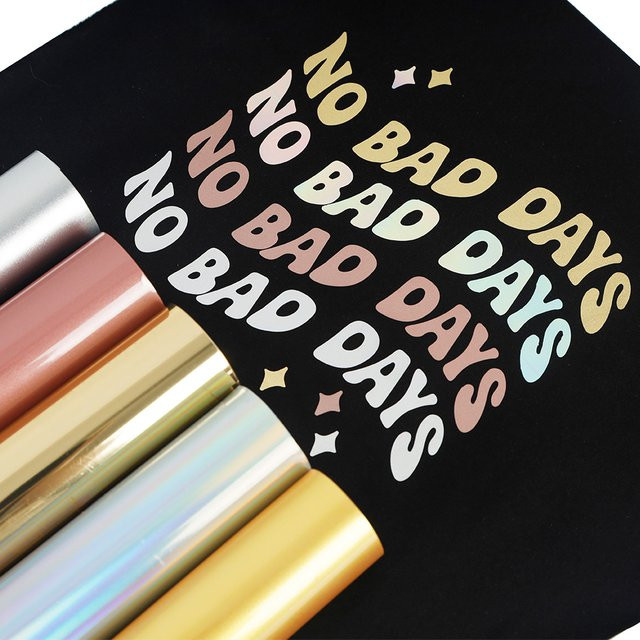 PU-Wärmeübertragungs-HTV-Vinylrolle in Silber und Multicolour mit Metall-Effekt für DIY-T-Shirts zum Aufbügeln, Stretch-Vinyl für Silhouette, Breite: 30,48 cm - Bild 1