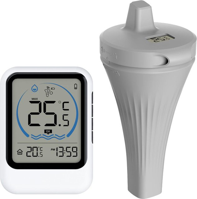 TOMTOP JMS Drahtloses digitales Poolthermometer mit Temperatursensor in Weiß für Pool, Aquarium und Badewanne - Bild 1