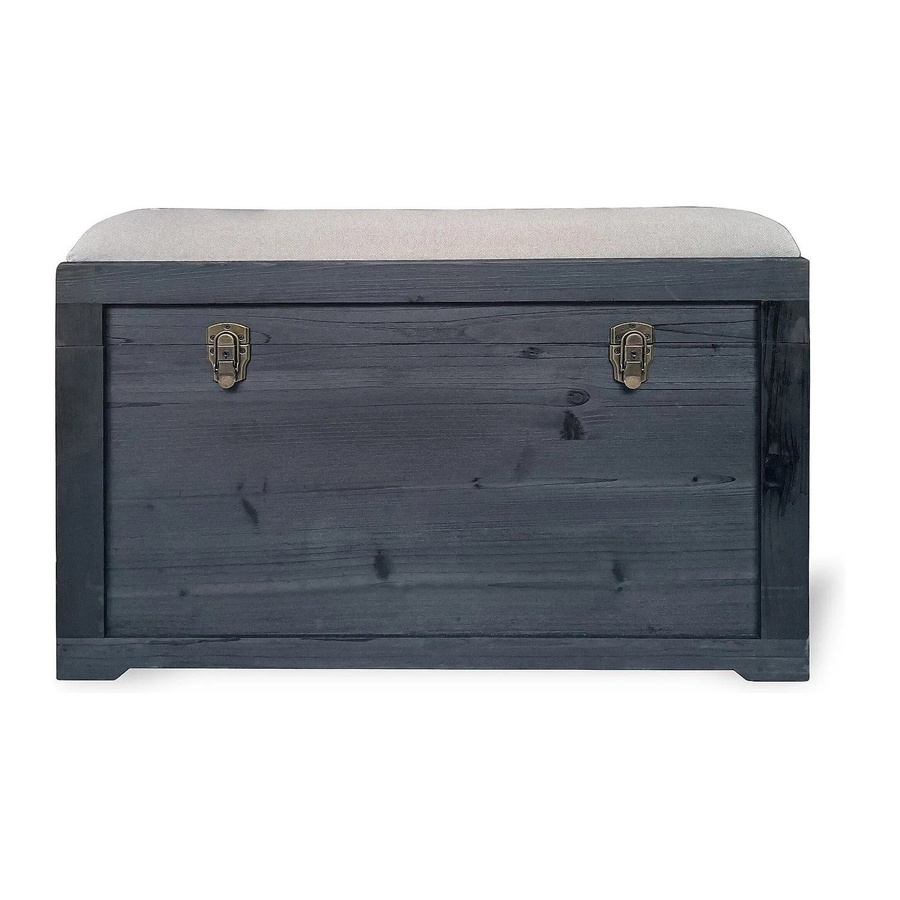 Vente-unique Truhe Turza in Schwarz und Beige mit Leinen-Optik, Höhe: 80 cm - Bild 2