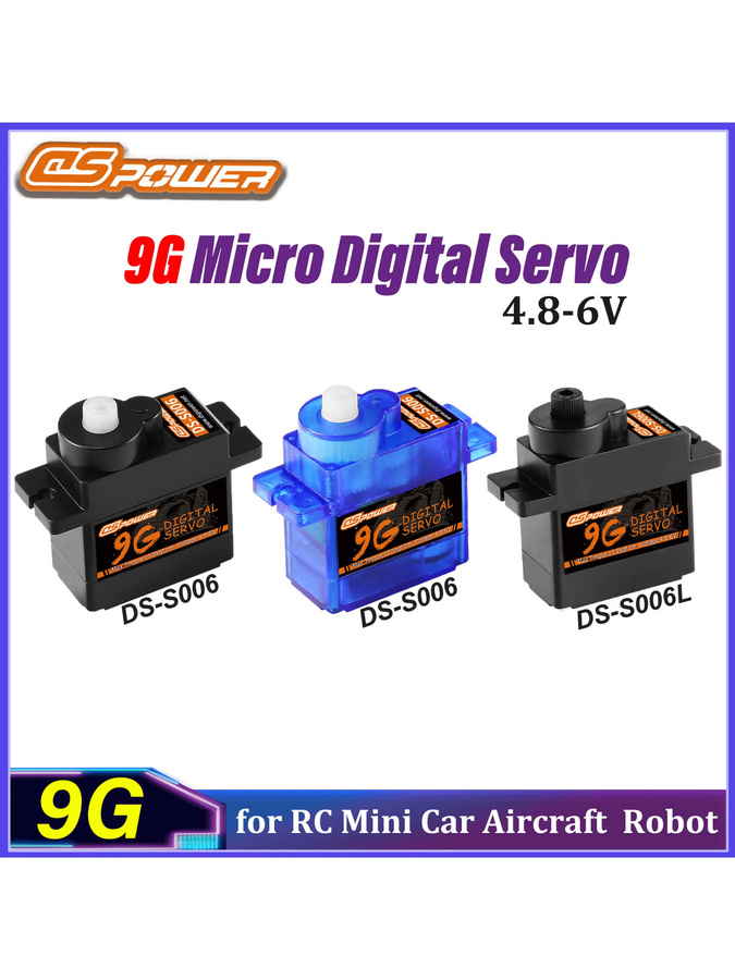 DSpower 9G Digital Micro Servo, 1,2 kgf.com Drehmoment, für RC Car 450 Helicopter Airplane Mini Q Robot Axial WLtoys SCX24 K999 - Bild 6