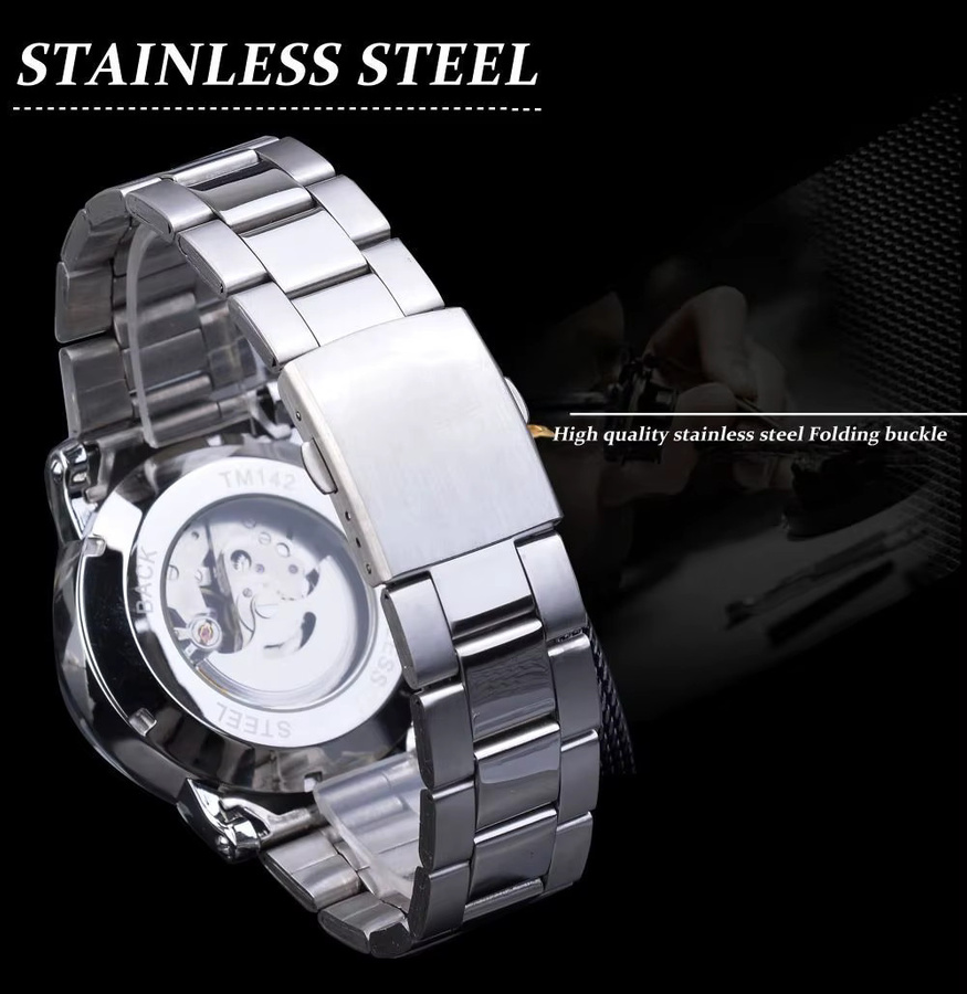 FORSINING Armbanduhr, Automatik, Edelstahl, Schwarz, Herren - Bild 3