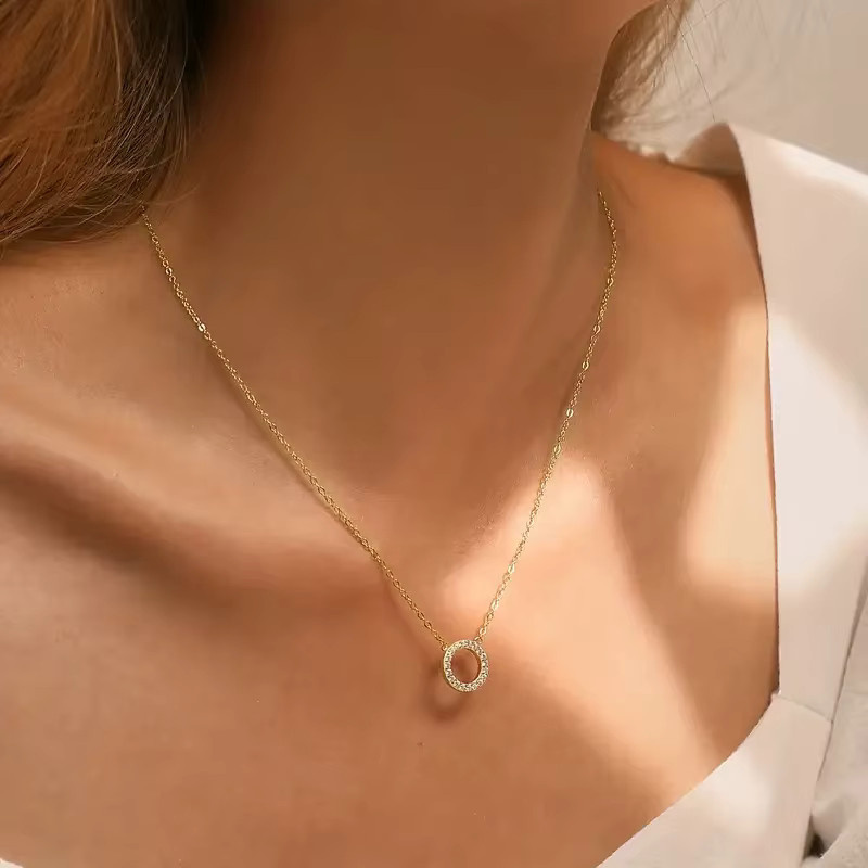 Huitan Halskette mit Anhänger, Gold, Zirkonia, Damen - Bild 1
