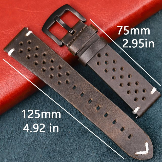 ChronoLink Uhrenarmband Leder, Vintage, Unisex - Bild 1