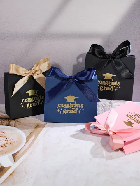 10 Stück minimalistische Abschluss-Geschenkboxen aus Papier für Süßigkeiten und Geschenke - Bild 1