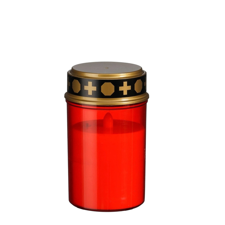 Luca Lighting LED-Grablicht Rot mit Batterie, rundes Tischgrablicht aus Glas, Durchmesser: 7,5 cm, Höhe: 12,5 cm - Bild 2