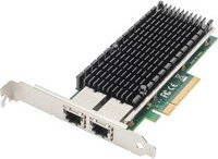 Digitus DN-10163 10Gbps Dual Port Ethernet Server Adapter PCIe LAN-Karte in Grün/Silber/Schwarz - Bild 1