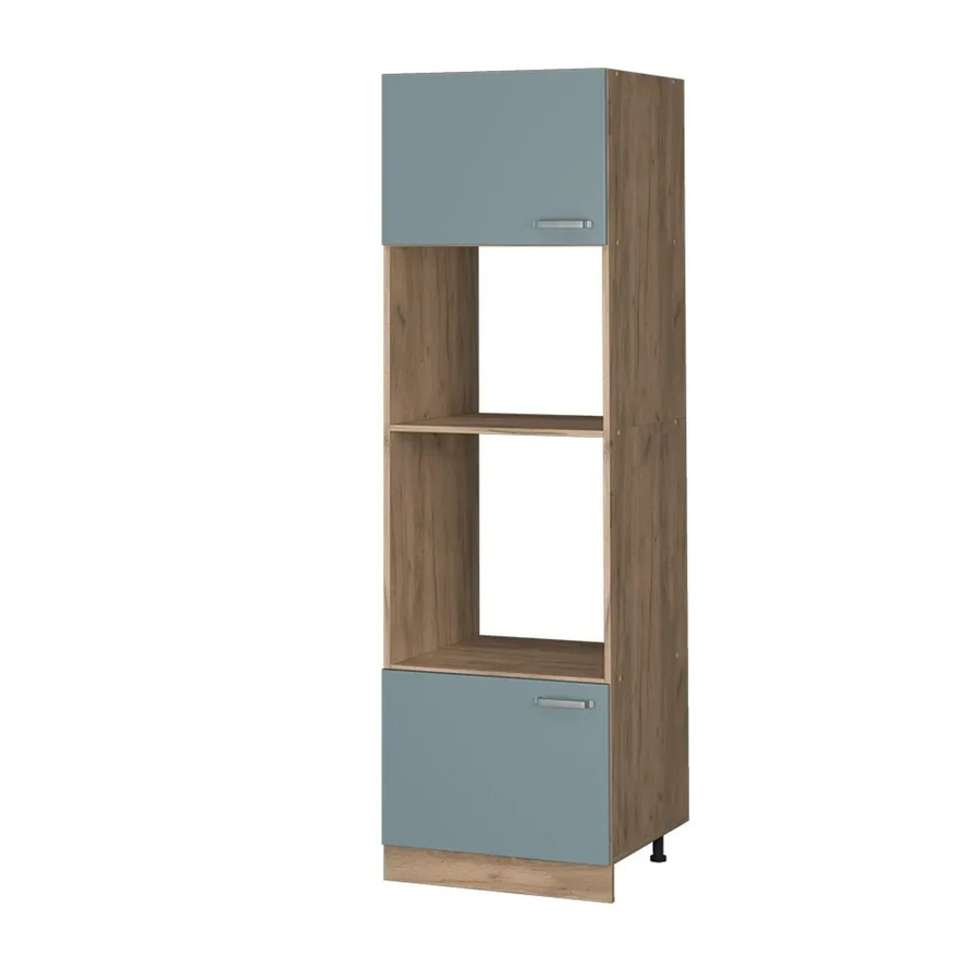 Vicco Mikrowellenschrank R-Line Küchenregal in Blau-Grau und Eiche, B/T/H: 60 x 44,83 x 207 cm - Bild 2