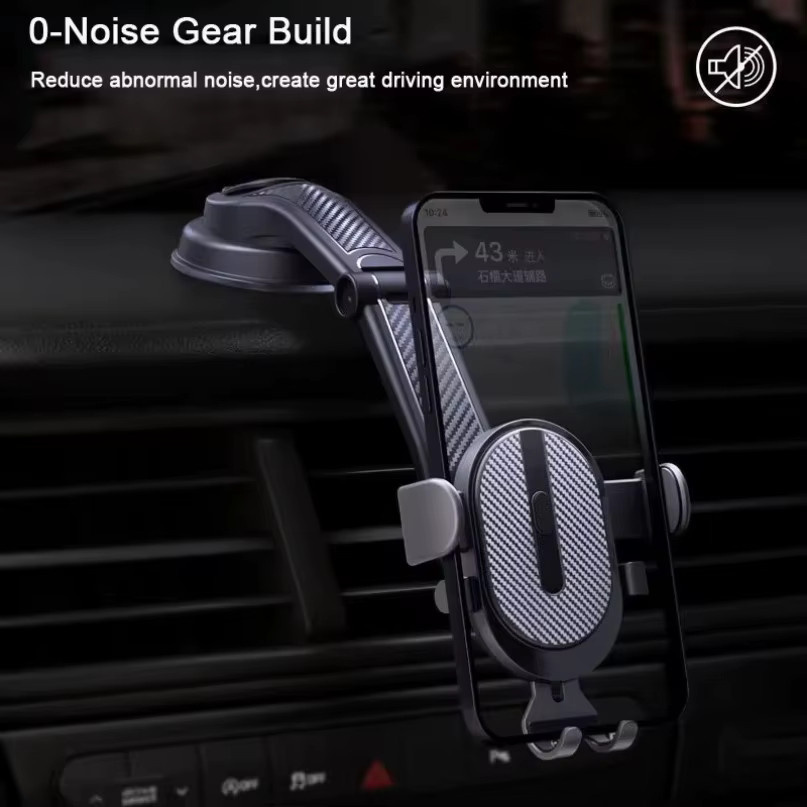 VIKEFON Smartphone-Halterung für das Armaturenbrett mit Schwerkraft-Mechanismus, universell passend für iPhone, Samsung und Xiaomi, Farbe: Schwarz - Bild 2