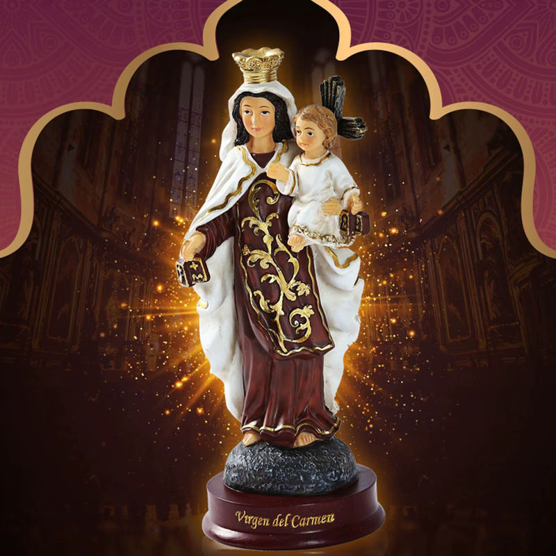 Handgemachte katholische Madonna Mary Statue aus Harz als religiöse Dekofigur für dein Zuhause - Bild 3