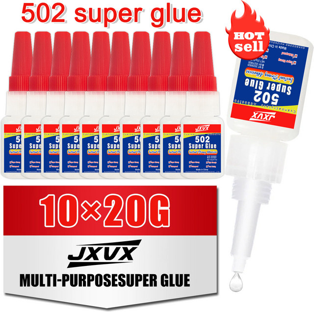 10 Stück YZAN 502 Superkleber Cyanacrylat-Klebstoff Transparent Wasserfest für Leder, Gummi, Holz und Metall - Bild 1