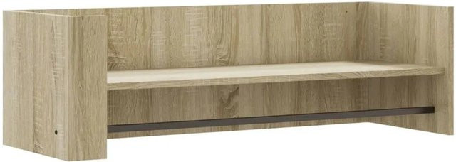 vidaXL Wandregal Sonoma-Eiche aus Holzwerkstoff mit Rückwand und Kleiderstange, B/T/H: 100 x 35 x 30,5 cm - Bild 1