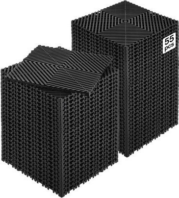 VEVOR Modulare Drainagematte Schwarz, 55 Stück ineinandergreifende Bodenmatten, B/T: 31 x 31 cm - Bild 1