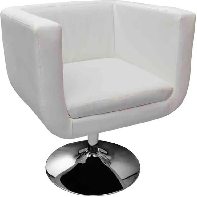 Set aus 2 vidaXL Barstühlen in Weiß aus Kunstleder im modernen Design, Höhe: 80 cm, Breite: 63 cm, Tiefe: 56 cm - Bild 1