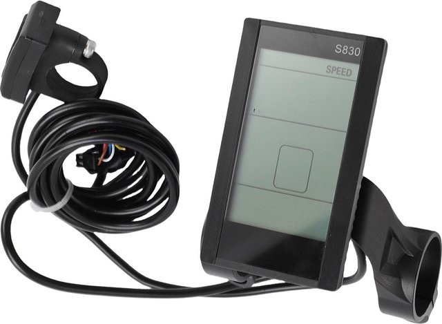 Igeteck LCD-Display S830 Panel-Bildschirm für E-Bike und Elektroroller, Grau/Schwarz, passend für 22,2 mm Lenker mit SM-Kabel - Bild 1