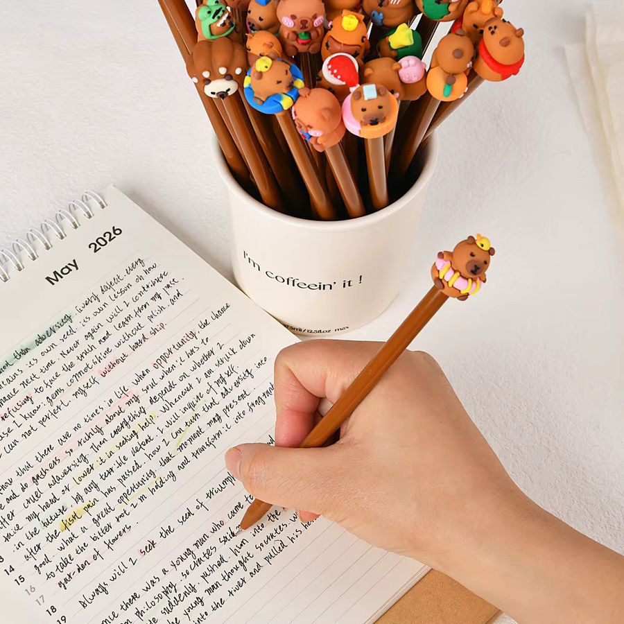TWBEB Cartoon Capybara Gelstifte mit schwarzer Tinte für Schule und Büro - Bild 3