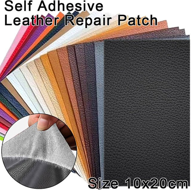 Selbstklebendes Leder-Reparatur-Patch aus PU-Leder in Blau, wasserdichte DIY-Vinyl-Stoff-Patches für Sofas, Taschen und Autositze, B/H: 10 x 20 cm - Bild 1