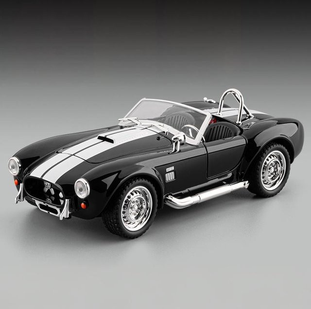 Linyi toy car 1965 Shelby Cobra 427 S/C Legierung Roadster Sportwagen, Modell, 1:22, mit Licht und Sound, grau - Bild 1