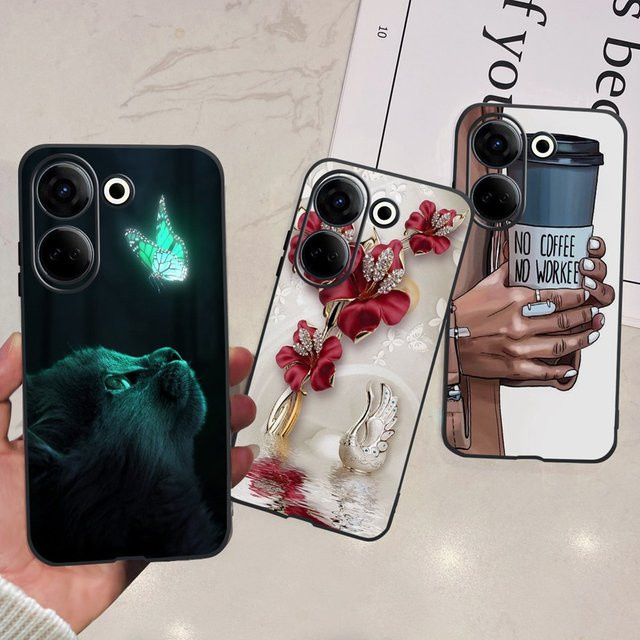 Weiche Silikon Schutzhülle mit Cartoon Malerei für Tecno Camon 20 Premier CK9n, Camon 20 Pro 4G 5G, CK6, CK7n und Camon 20 in Multicolour - Bild 1