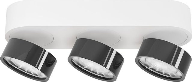 LUX-IT Swing 75 Round LED-Deckenstrahler 3-flammig in Weiß und Schwarzchrom mit warmweißem Licht (3000K) - Bild 1