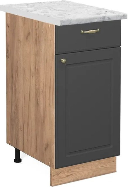 Vicco Küchenunterschrank Fame-Line in Anthrazit und Goldkraft Eiche mit Soft-Close-Türen, B/T/H: 40 x 60 x 82 cm - Bild 1