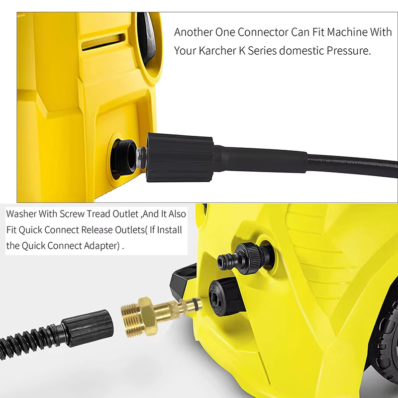 Kaikarai Hochdruckreiniger-Adapter in Schwarz passend für Karcher K-Serie zur Verbindung von Schläuchen und Pistolen mit Schnellkupplung - Bild 4