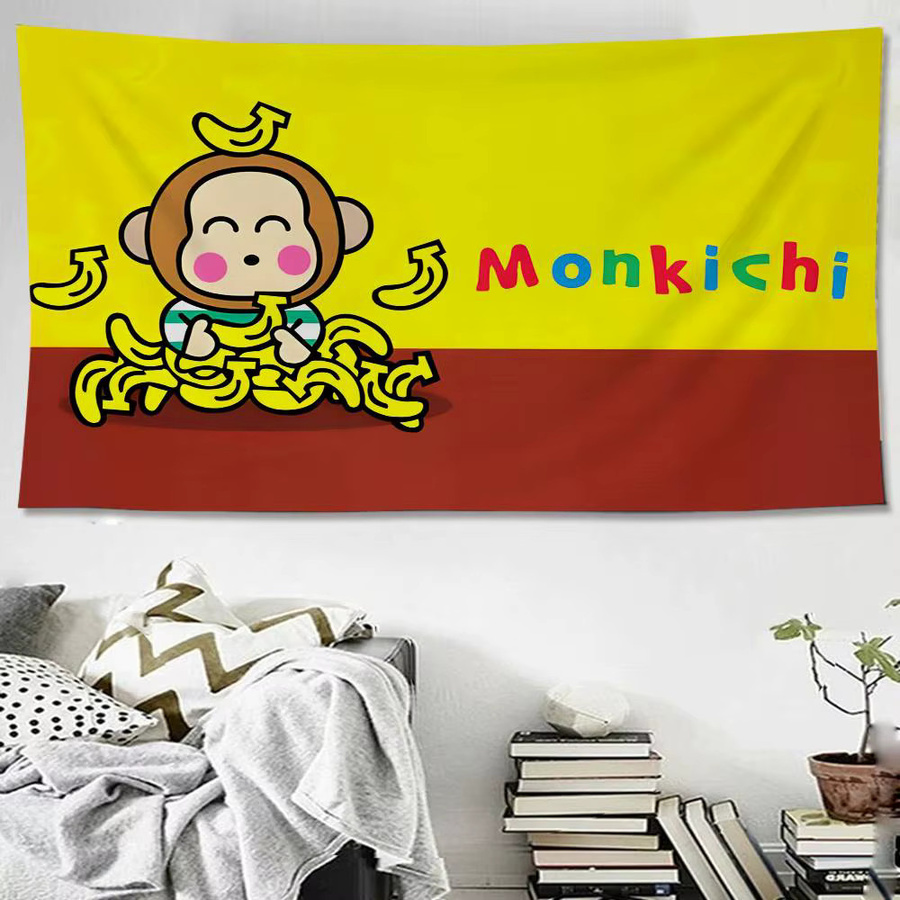 Monkichis Bohemian Wandteppich mit Cartoon Affe im Tarot-Stil, B/H: 70 x 50 cm - Bild 2