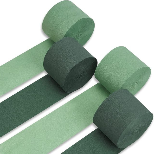 4 Rollen grünes Krepppapier für Bastelarbeiten und Partydekorationen - Bild 1