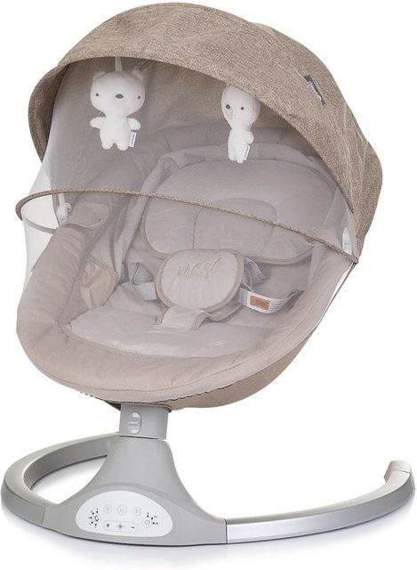 Chipolino Babywippe Nest mit Musik, Fernbedienung, Kissen, Gurt, Timer und Plüschtieren in Beige - Bild 1