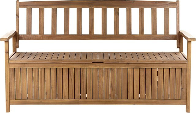 Beliani Gartenbank aus Akazienholz in hellem Braun, B/T/H: 160 x 60 x 91 cm - Bild 1