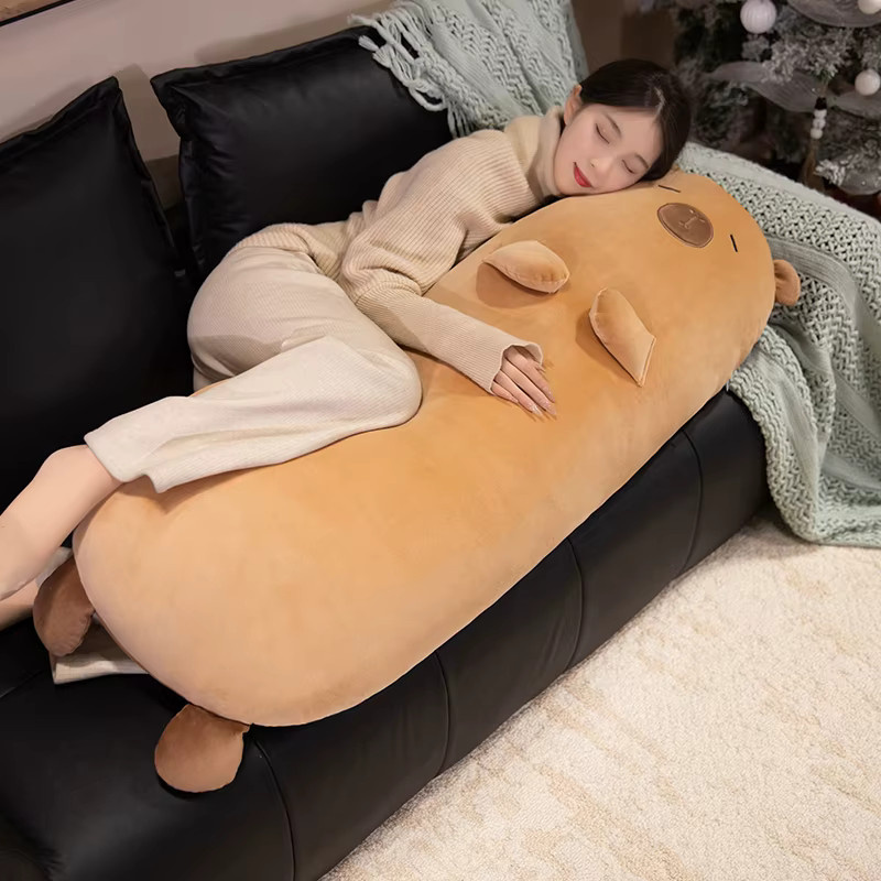 TANGJANE Capybara Lange Kissen, Plüsch / Textil, Braun - Bild 2