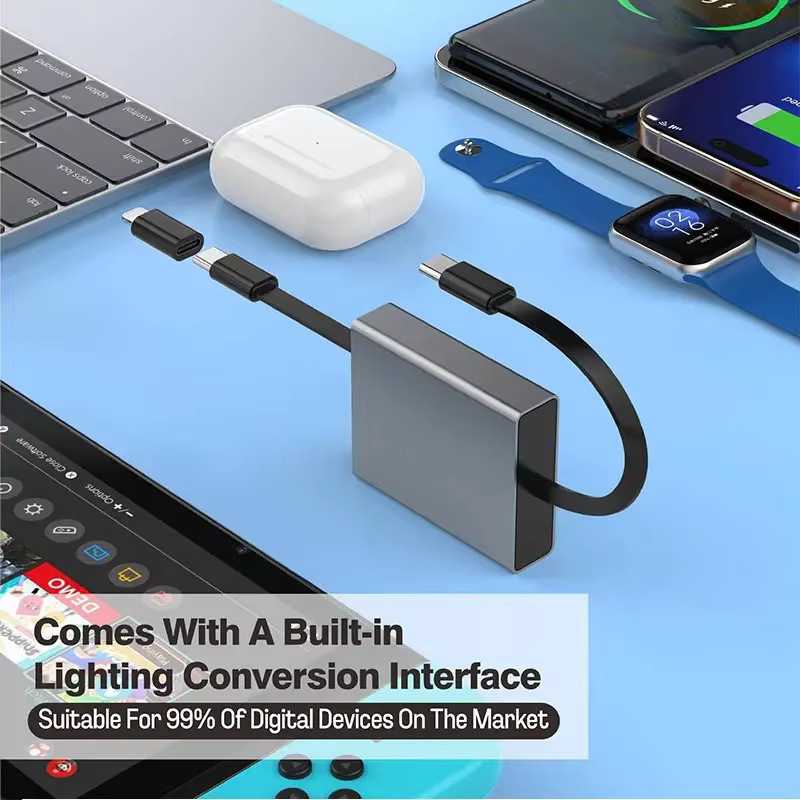 OIITH Einziehbares USB-C Ladekabel mit 60W PD Schnellladung in Schwarz - Bild 6