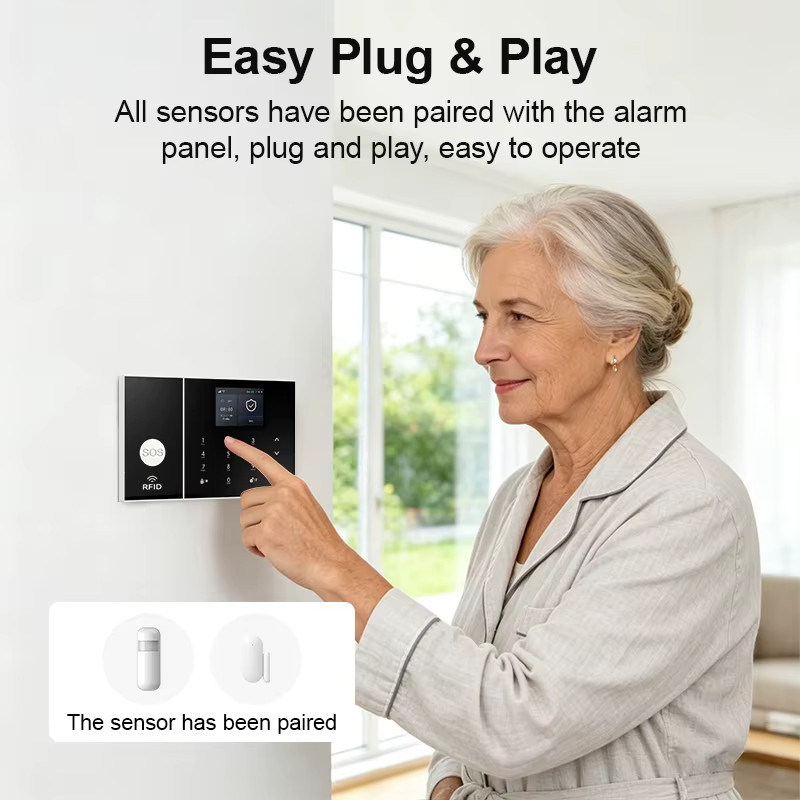 PGST 4G GSM Alarmsystem für Zuhause mit 433MHz und 2.4G WIFI, kompatibel mit TUYA Smart Life, Alexa und Google zur Haushaltssicherheit - Bild 2