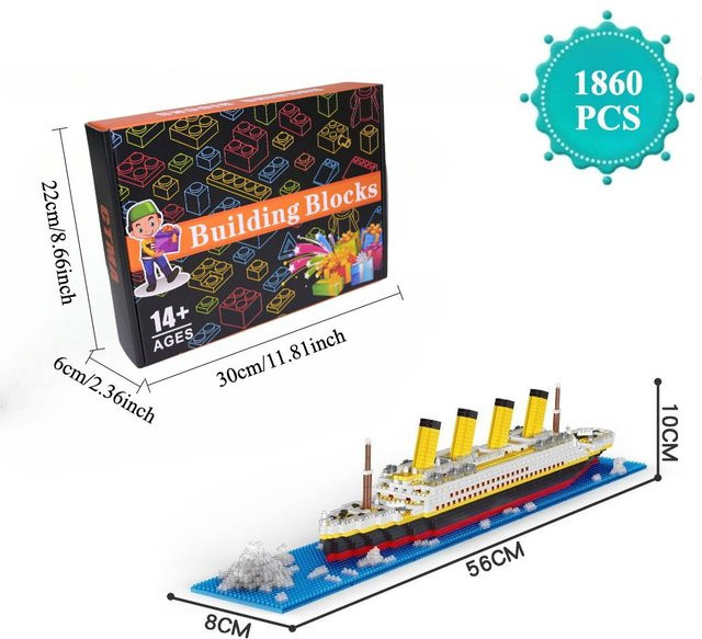 Linyi toy Titanic Kreuzfahrt Schiff Gebäude, Bausteine, ab 14 Jahren - Bild 1