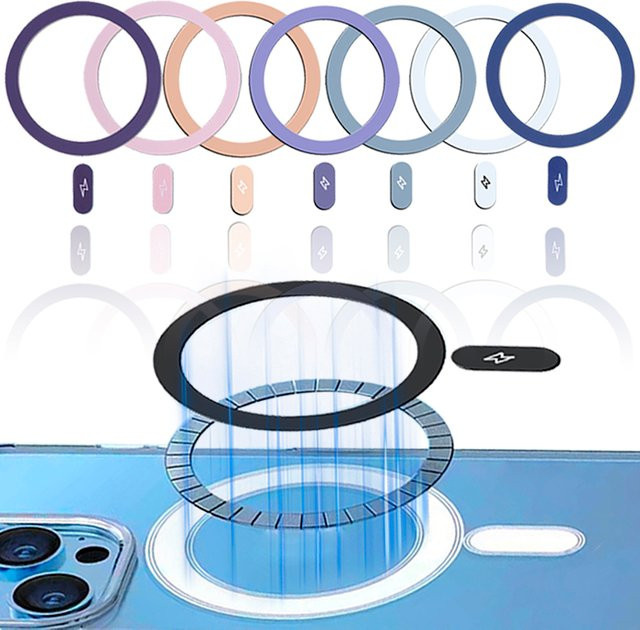Magnetischer Metallplattenring in Lila für MagSafe Wireless Charger und iPhone 13 bis 17 Pro Max - Bild 1